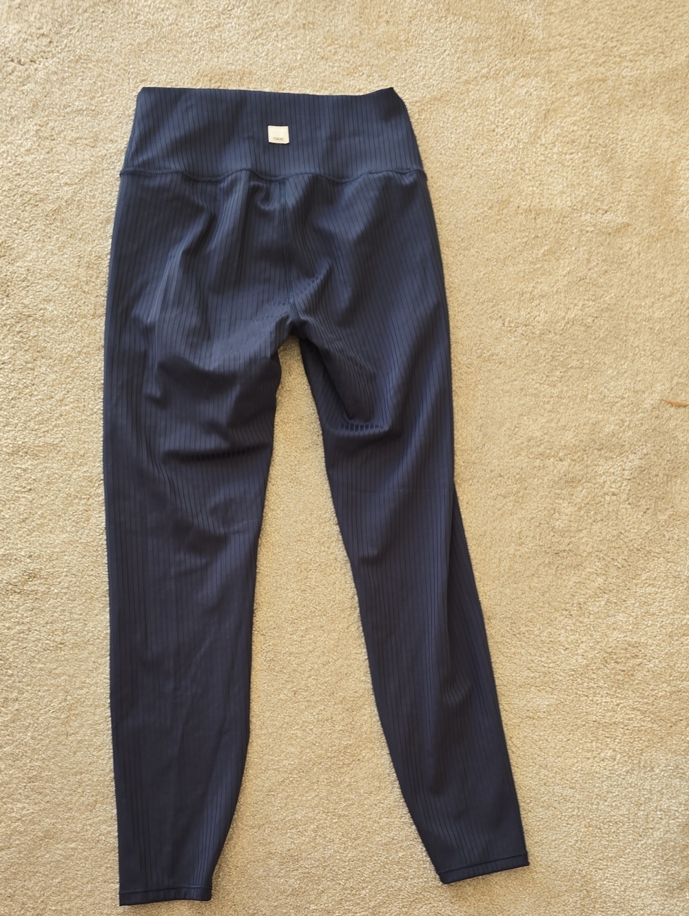 Vuori Ribbed Dark Navy High-Waist Leggings